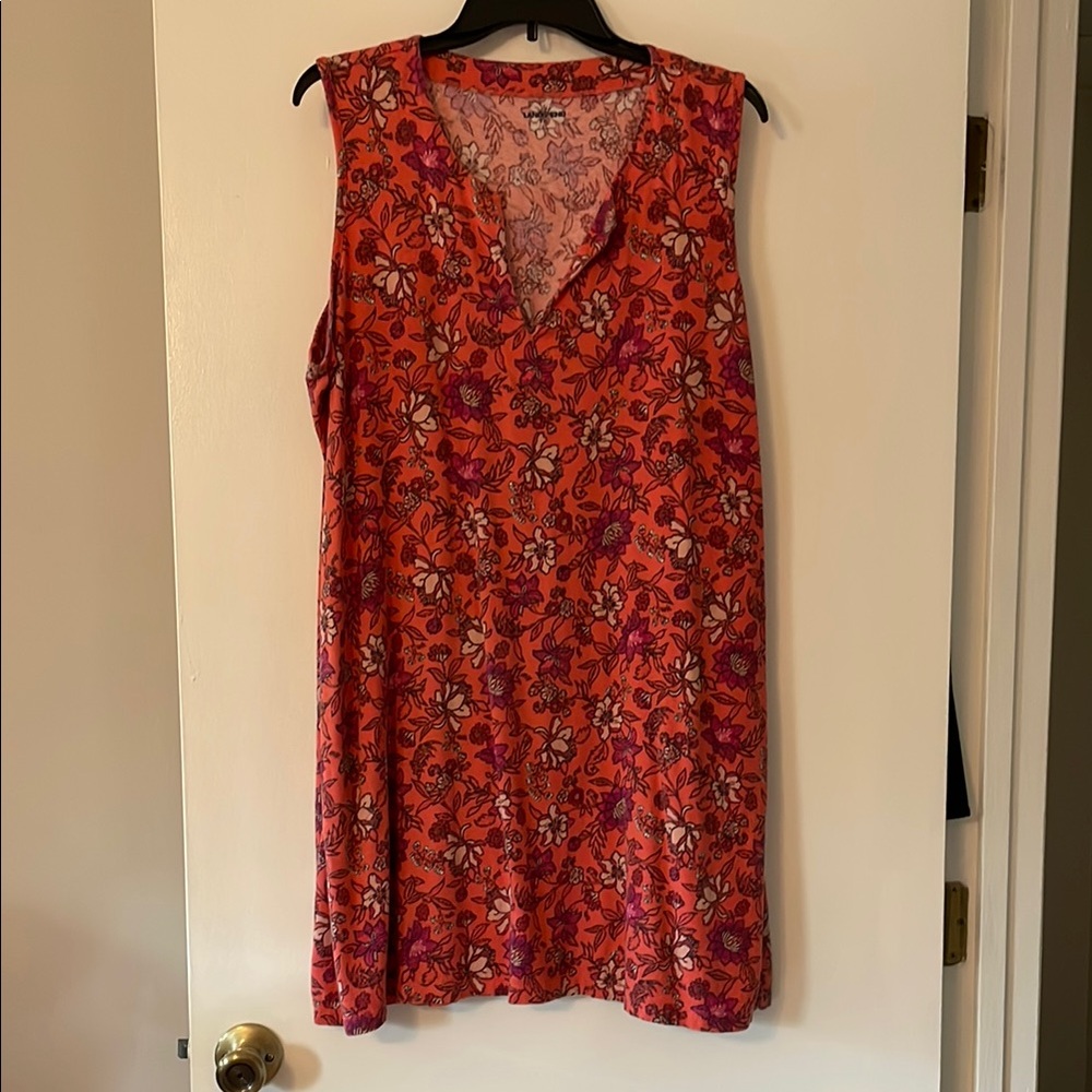 Lands' End Floral Dress in Coral and Pinkish tones
